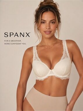 SPANX Soft & Feminine Romance Four Play Lace-Trim Bralette -Small